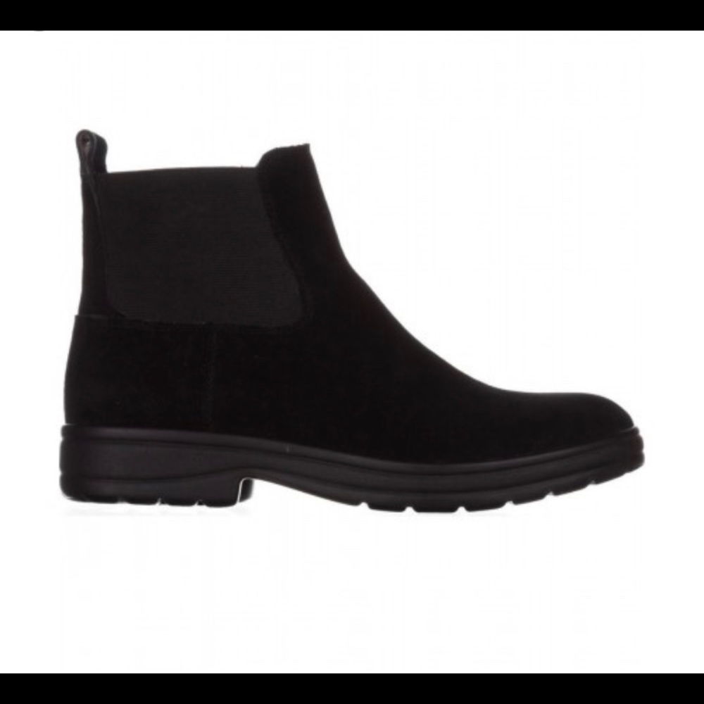 LUCKY BRAND GABBEE FLAT ANKLE BOOTS BLACK SUEDE